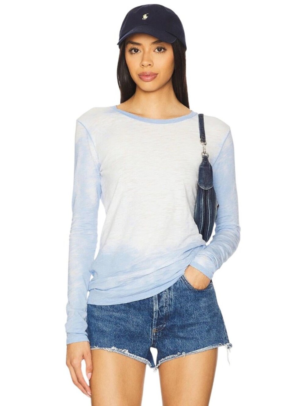 Goldie Gradient Long Sleeve Tee in Placid X-Large Womens Tshirt Top